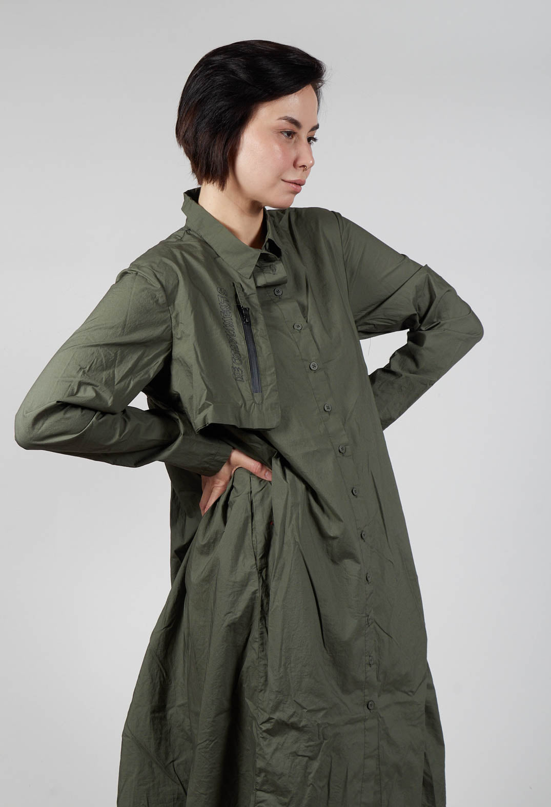 Relaxed Shirt Dress in Camp Print