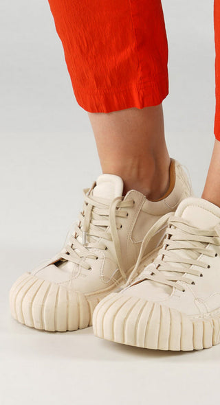 PRE-ORDER -  Ribbed Creeper Sole Trainers in Mandarine (Pictured in Greige)