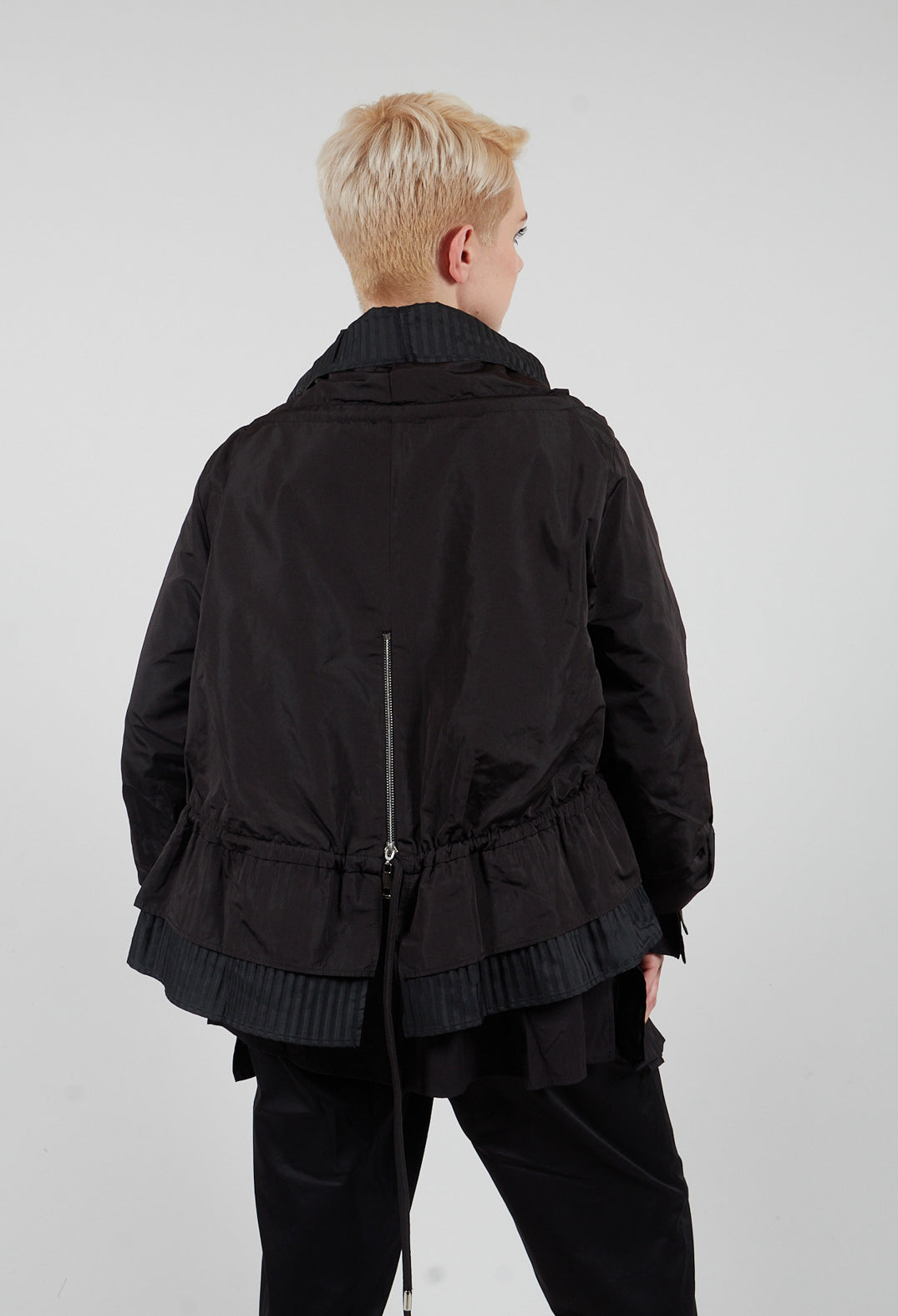 Ribbed Jacket in Black