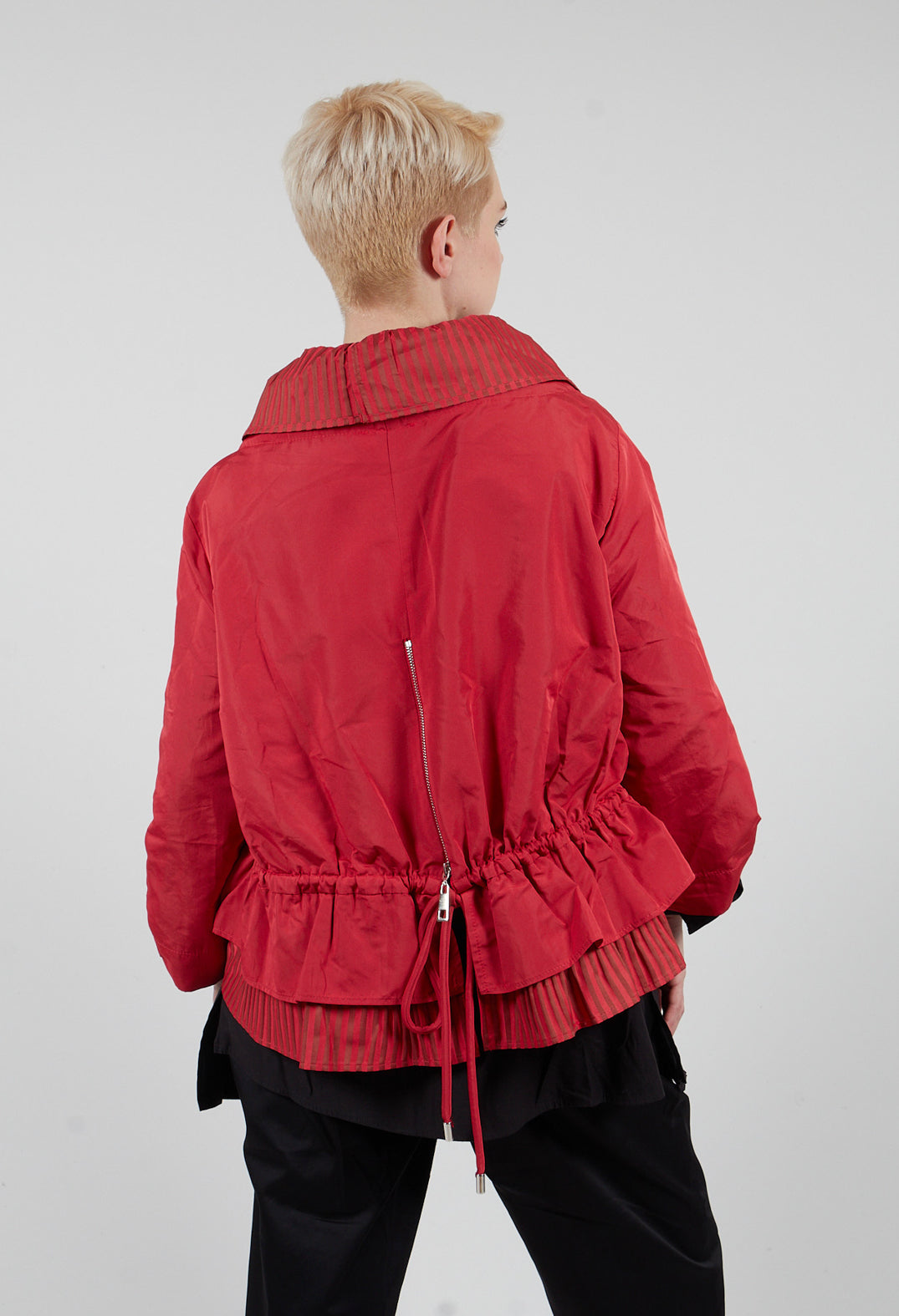 Ribbed Jacket in Red