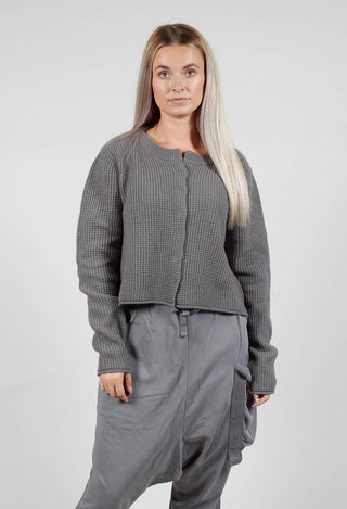 Ribbed Knit Cardigan in Rock