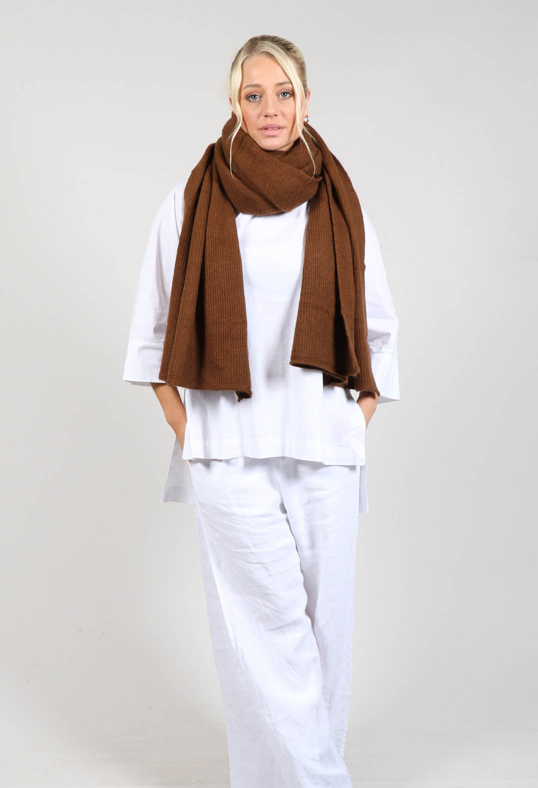 Laing Home Ribbed Scarf - Biscuit