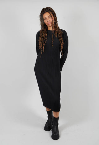 Ribbed Midaxi Dress in Nero