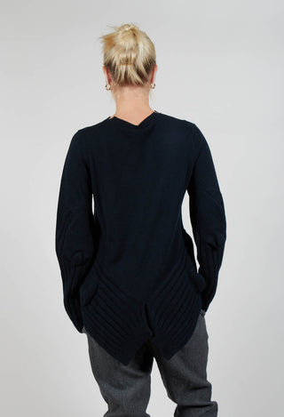 Ribbed Sleeve Jumper in Black