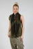 Roll Neck Knitted Vest in Moss