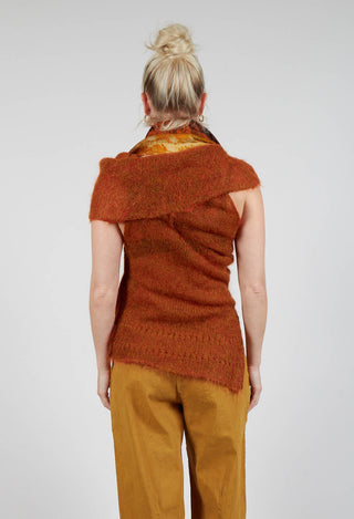 Roll Neck Knitted Vest in Tumeric