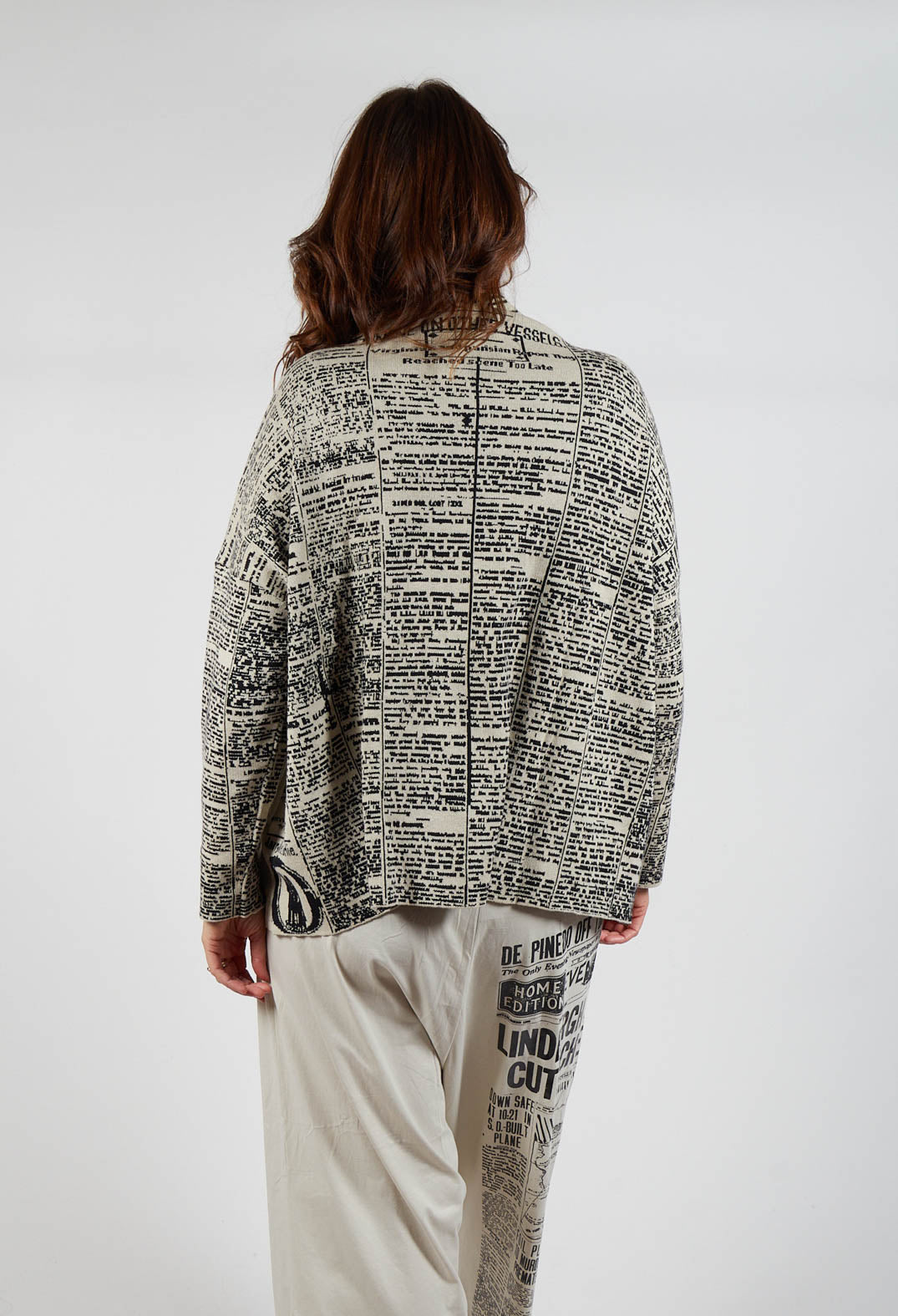 Roll Neckline Jumper in Eraser Jacquard