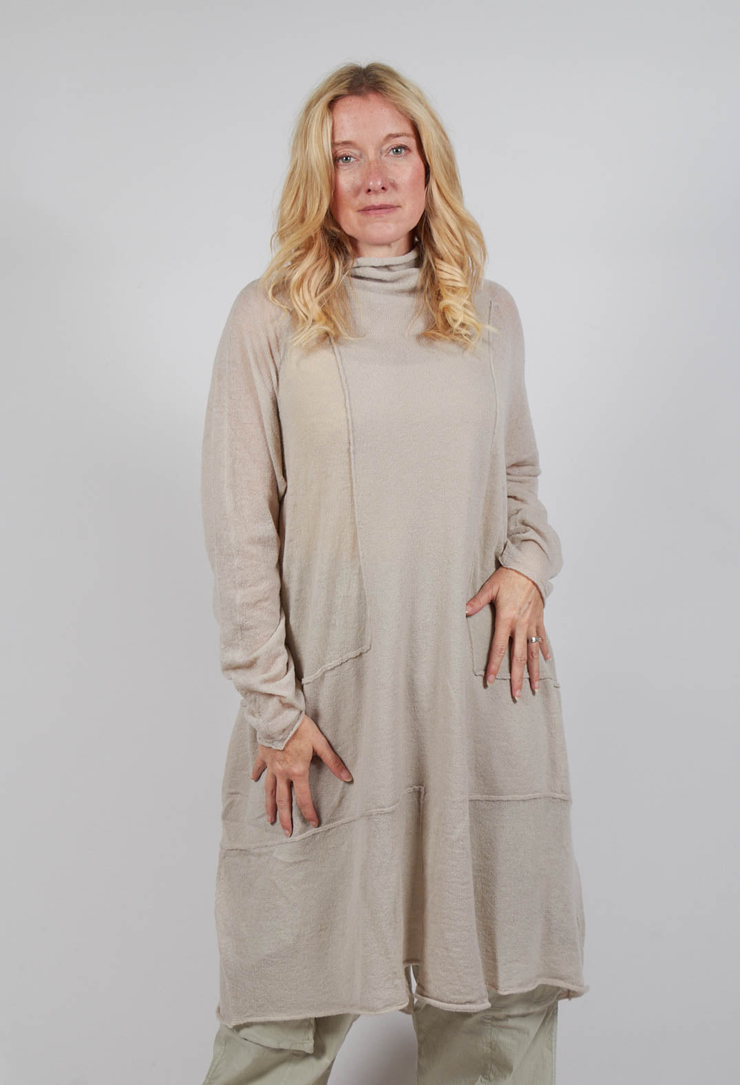 Rolled Neckline Tunic in Eraser