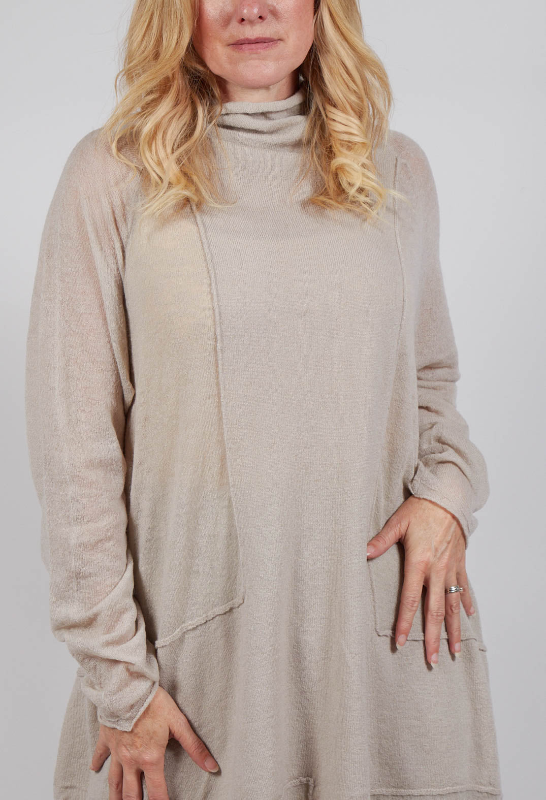 Rolled Neckline Tunic in Eraser