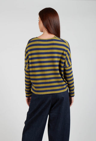 Round Neck Cardigan in Blu