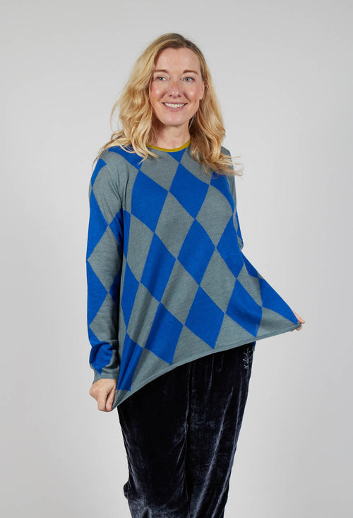 Round Neck Top in Coal Amparo Blue