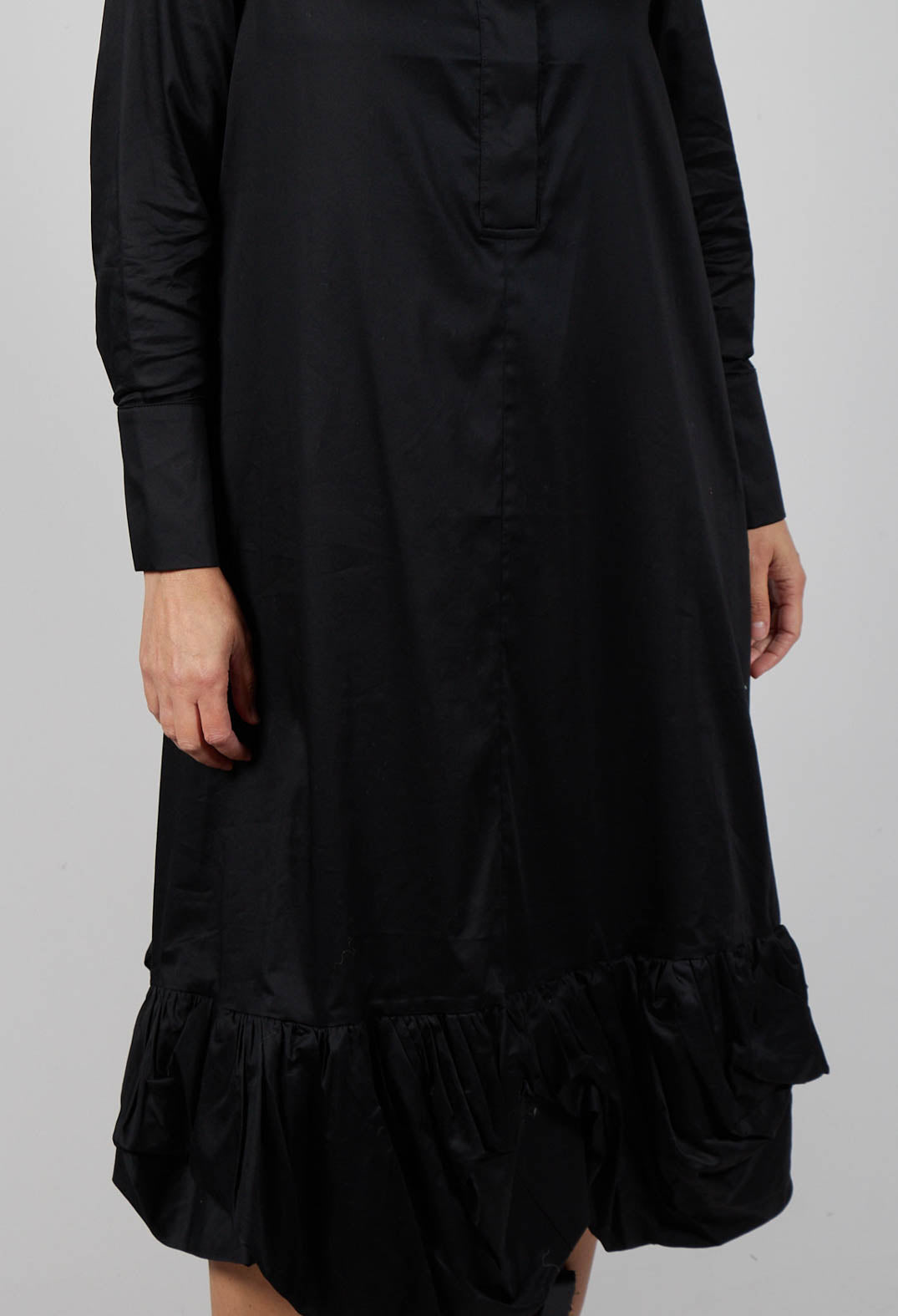 Ruched Hem Dress in Black