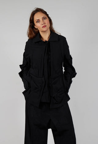 Ruched Jacket in Black