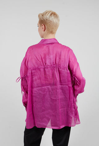 Ruched Shirt in Fuchsia