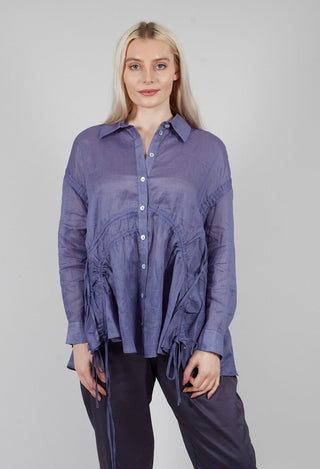 Ruched Shirt in Indigo