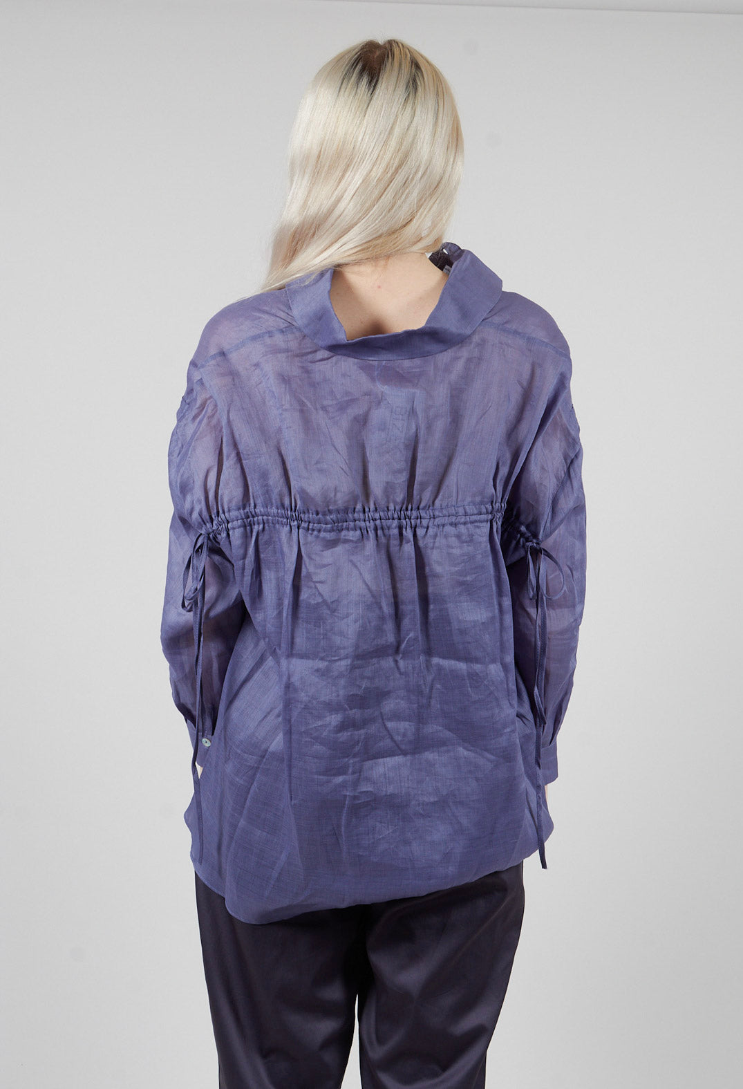 Ruched Shirt in Indigo