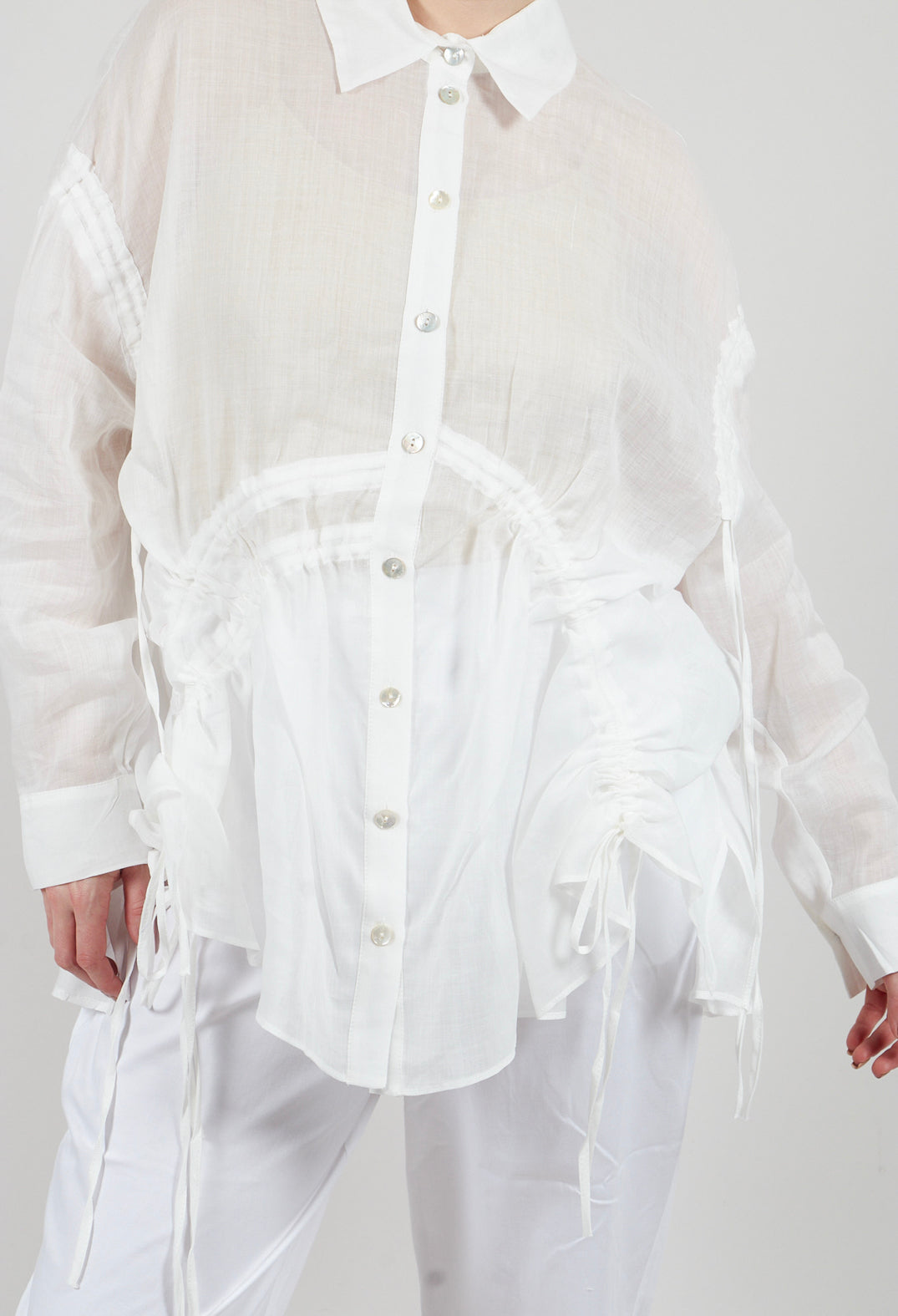 Ruched Shirt in White