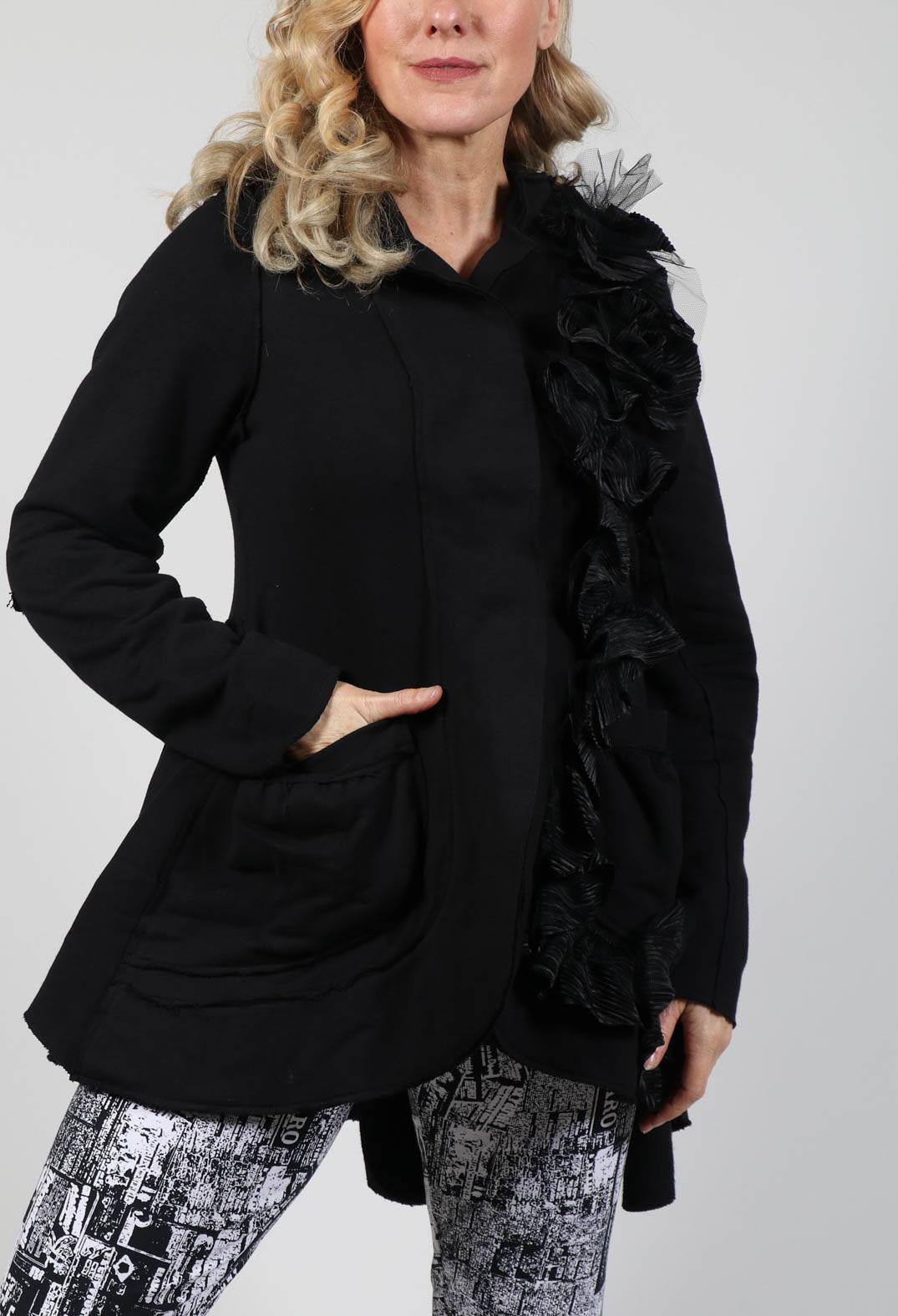 Black shop ruffle blazer