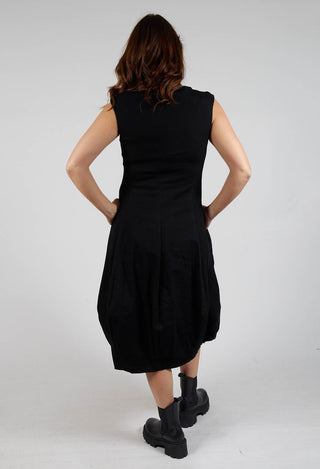 Ruffle Seam Dress in Black