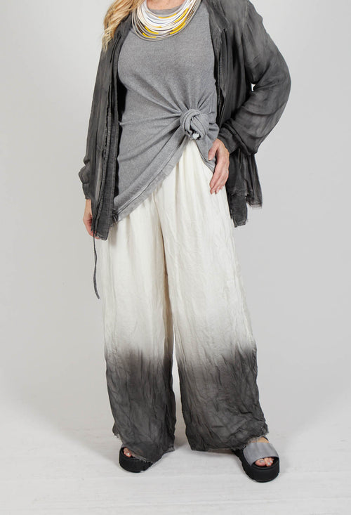 Wide Leg Ombre Trousers in Burro Cream