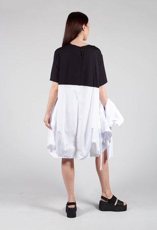 T-Shirt Dress with Statement Pockets in Black and White