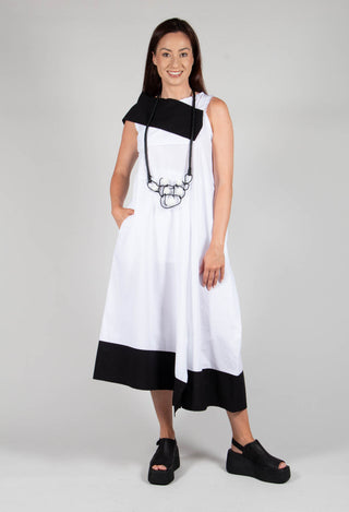 ELAN1 Dress in White with Black