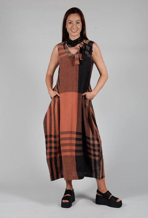 A-Line Linen Dress in Copper