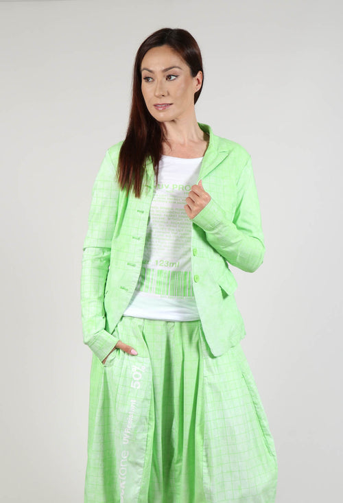 Fitted Button Through Jacket in Lime Print