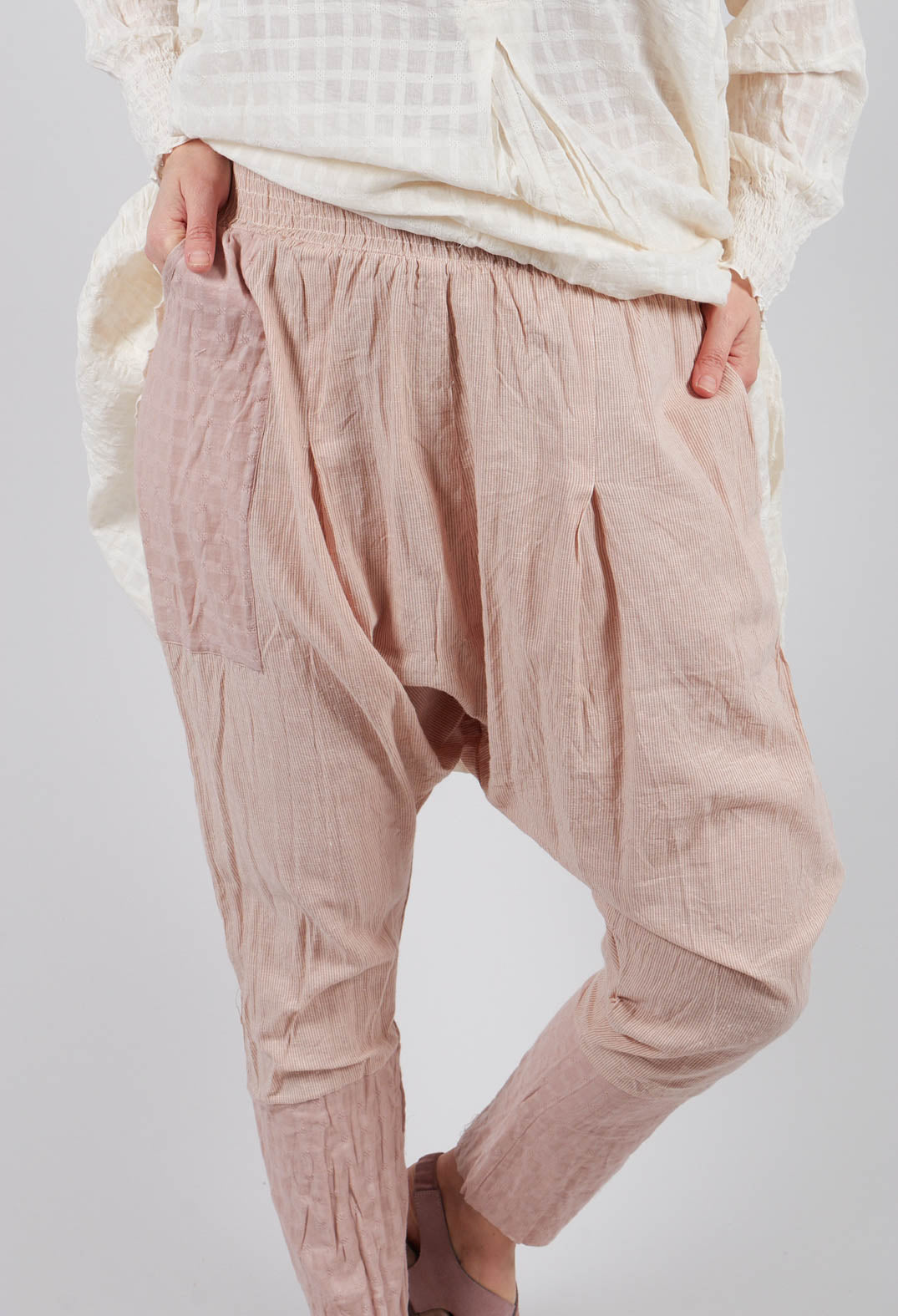 Sarouel Trousers in Cotton Raye Rose