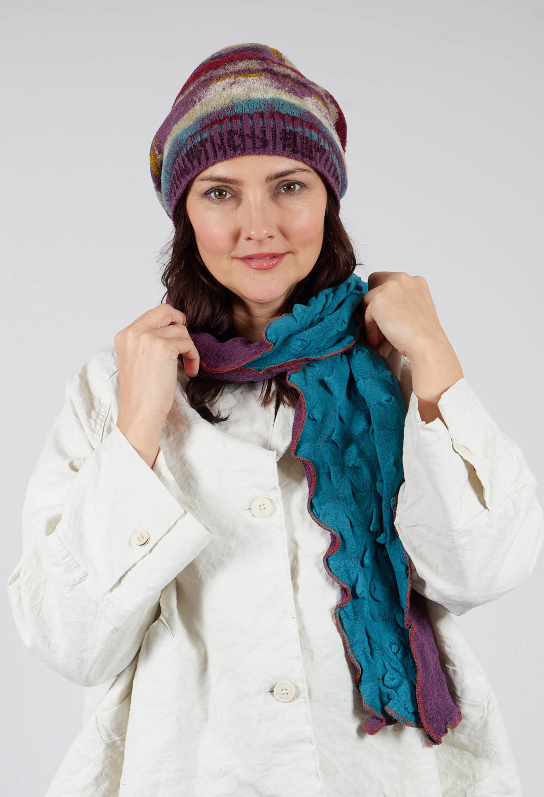 Sea Wool Scarf in Iris Turquoise