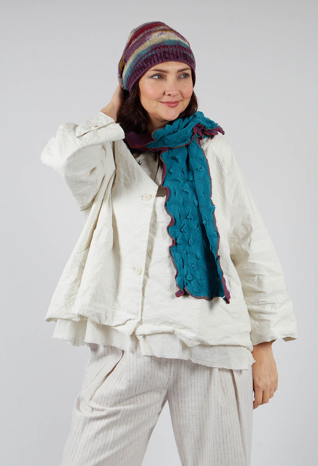 Sea Wool Scarf in Iris Turquoise