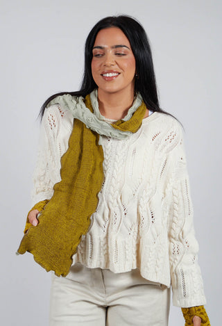 Sea Wool Scarf in Mustard Greige