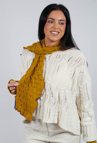 Sea Wool Scarf in Periwinkle Mustard