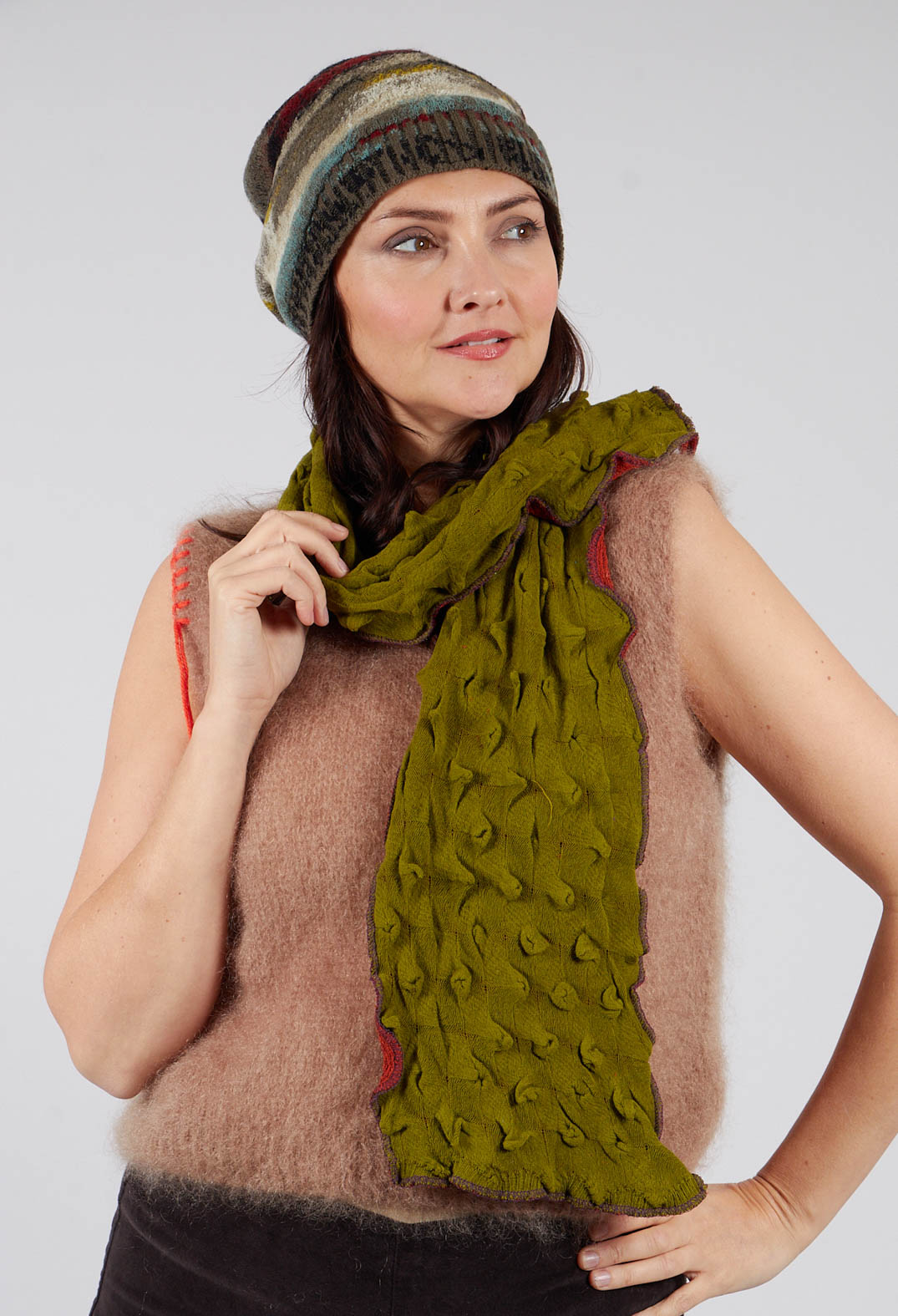 Sea Wool Scarf in Rust Olive