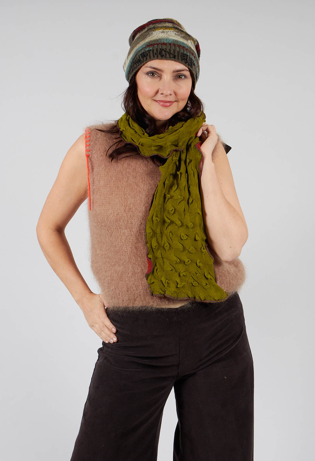 Sea Wool Scarf in Rust Olive