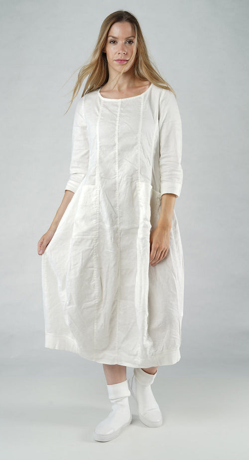 PRE-ORDER - Seam Detail Dress in Malibu Seam Detail Dress in Malibu (Pictured in Offwhite)