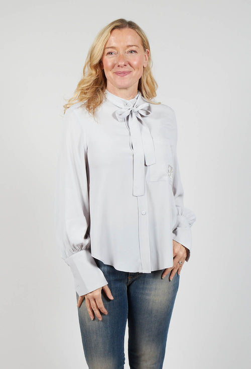 Semi-Sheer Blouse in Light Grey