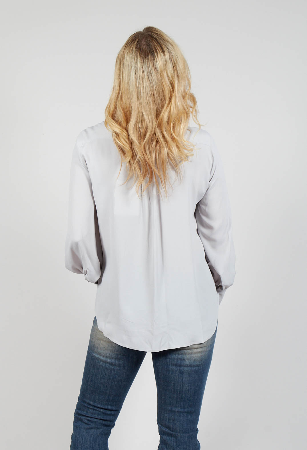 Semi-Sheer Blouse in Light Grey