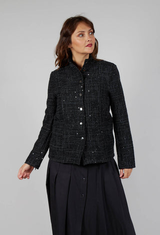 Sequin Jacket in Charcoal