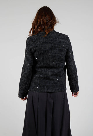 Sequin Jacket in Charcoal