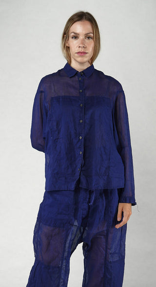 PRE-ORDER - Sheer Crinkled Shirt in Royal Paper (Pictured in Ocean Paper)