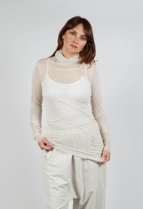 Sheer Fitted Top in Eraser