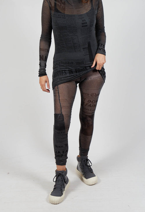 Sheer Leggings in Coal Print Cloud