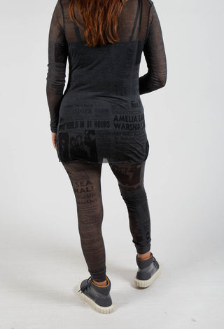 Sheer Leggings in Coal Print Cloud