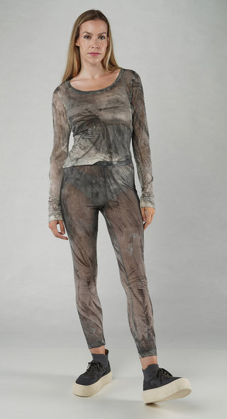 PRE-ORDER -  Sheer Print Leggings in Asteroid Pigment