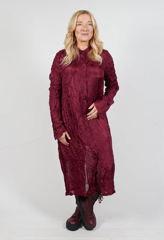 Sheer Shirt Dress in Merlot Cloud