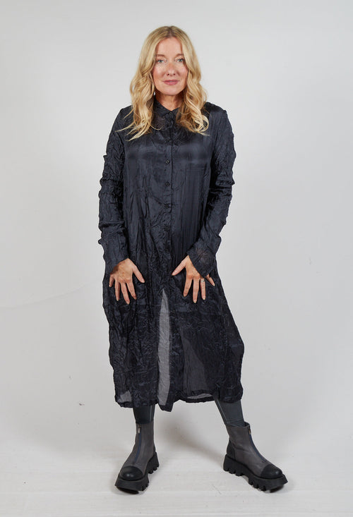 Sheer Shirt Dress in Slate Cloud