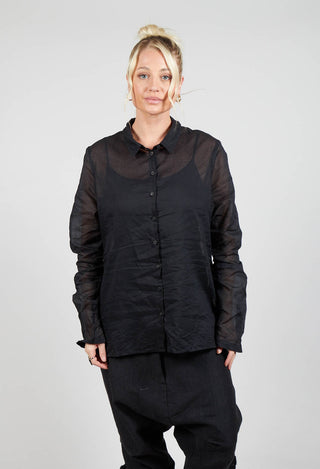 Sheer Shirt in Black Stiff