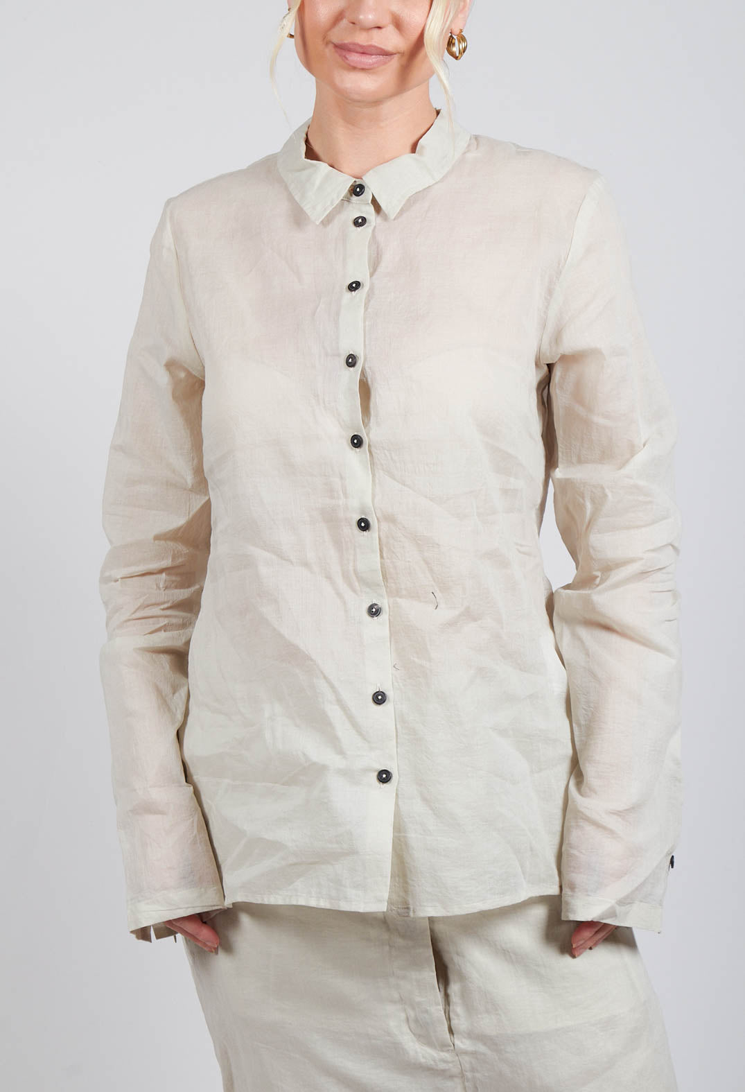 Sheer Shirt in Eraser Stiff