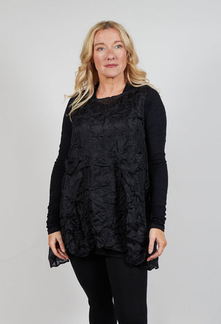 Sheer Sleeveless Top in Black